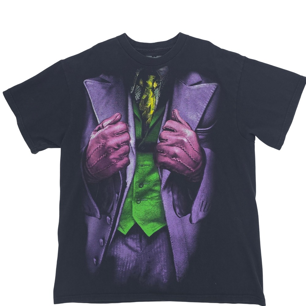DC Comics The Dark Knight Joker Suit Graphic Tee 2013 Black Large